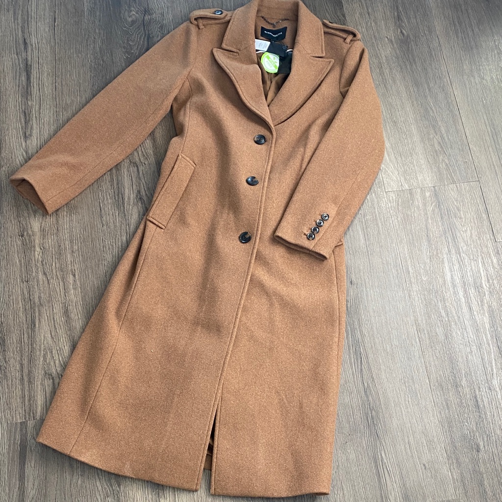 Bcbgmaxazria Camel Brown Long Coat
